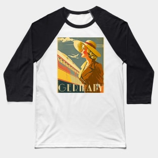 Germany Woman Vintage Travel Art Poster Baseball T-Shirt